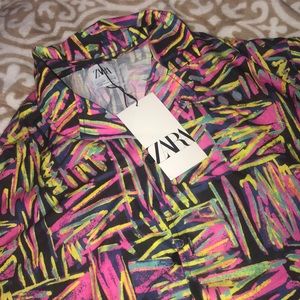 ZARA BUTTON DOWN COLORFUL SHIRT